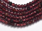 Red Garnet, 2x2.8mm Micro Faceted Rondelle-BeadBasic
