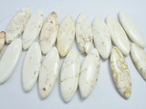 White Howlite 20x57mm Marquise Beads, Side Drilled, 4pieces-BeadBasic