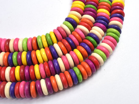 Howlite-Multicolor, 12x3.7mm Disk Beads