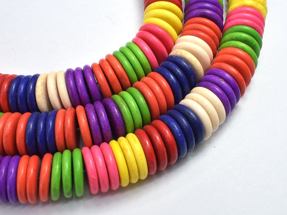 Howlite-Multicolor, 18x3.5mm Disk Beads-BeadBasic