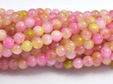Jade - Pink & Yellow, 4mm (4.5mm) Round-BeadBasic