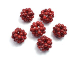 Jade - Red, 18mm Round, Made with 4mm Round Beads, 5pieces-BeadBasic