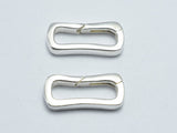 1pc 925 Sterling Silver Rectangle Push Clip Clasp, 16x7mm-BeadBasic