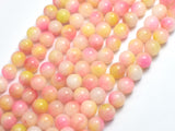 Jade - Pink & Yellow, 8mm Round-BeadBasic