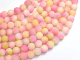 Matte Jade - Pink & Yellow, 8mm Round-BeadBasic