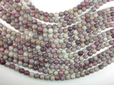 Lilac Jasper Beads, Pink Tourmaline Beads, 8mm Round Beads
