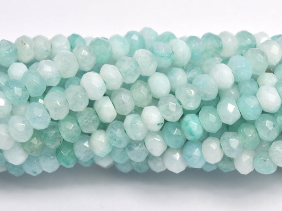 Jade - Amazonite Color 3x4mm Faceted Rondelle, 14 Inch-BeadBasic