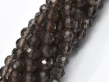 Smoky Quartz, 4mm Micro Faceted Round-BeadBasic