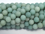Matte Amazonite Beads, Round, 8mm-BeadBasic