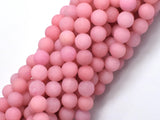 Matte Jade - Rose Pink, 8mm Round-BeadBasic
