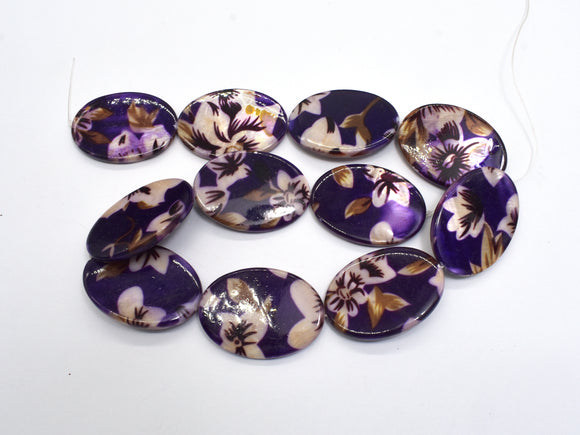 Mother of Pearl Beads, Shell, 25x35mm Oval Beads-BeadBasic