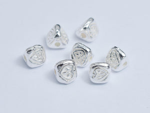 4pcs 925 Sterling Silver Beads, 4.5x4.5mm Triangle Beads