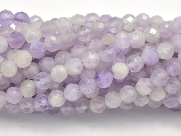Lavender Amethyst, Lavender Jade, 4mm Micro Faceted Round-BeadBasic