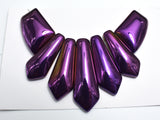 Quartz Beads, Coated Purple, Top Drilled Graduated Stick