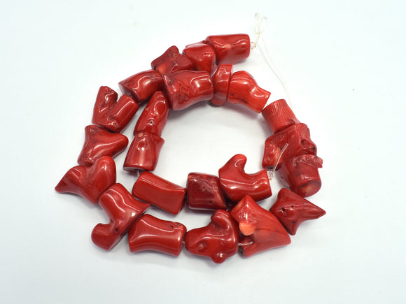 Red Bamboo Coral, 14-24mm Branch Beads-BeadBasic