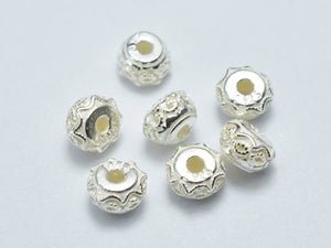 6pcs 925 Sterling Silver 5x3.4mm Rondelle Beads-BeadBasic