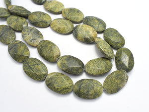 Russian Serpentine Beads, 20x30mm Faceted Oval Beads-BeadBasic