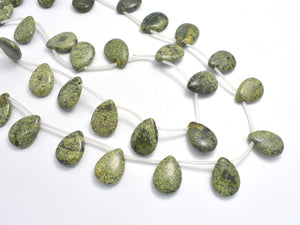 Russian Serpentine, 13x18mm Flat Teardrop Beads-BeadBasic