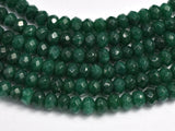 Jade - Green 3x4mm Faceted Rondelle, 14 Inch-BeadBasic