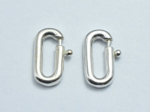 1pc 925 Sterling Silver Spring Gate Oval Clasp, 12.5x6.5mm-BeadBasic