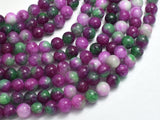 Jade - Ruby & Green, 6mm Round-BeadBasic