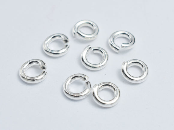 10pcs 925 Sterling Silver Open Jump Ring, 5mm-BeadBasic