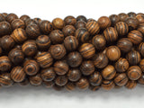 Tiger Skin Sandalwood Beads, 8mm(8.3mm) Round Beads, 33 Inch