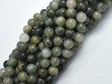 Green Line Quartz Beads, 8mm, Round