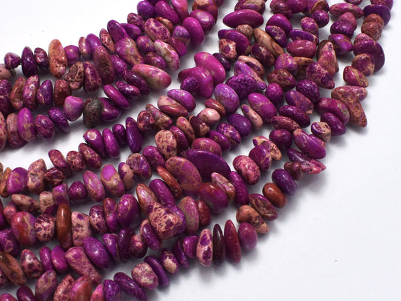 Impression Jasper-Purple, 5-10mm Pebble Chips Beads, 33 Inch-BeadBasic