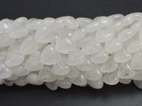 Clear Quartz 10mm Heart Beads, 14.5 Inch-BeadBasic