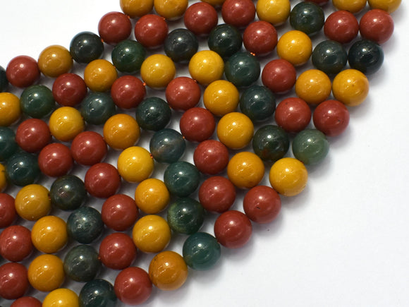 Alashan Agate-Green / Yellow / Red, 8mm-BeadBasic