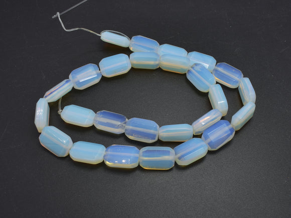 White Opalite, 10x15mm Faceted Rectangle Beads-BeadBasic