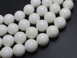 White Jade, 14mm Round Beads