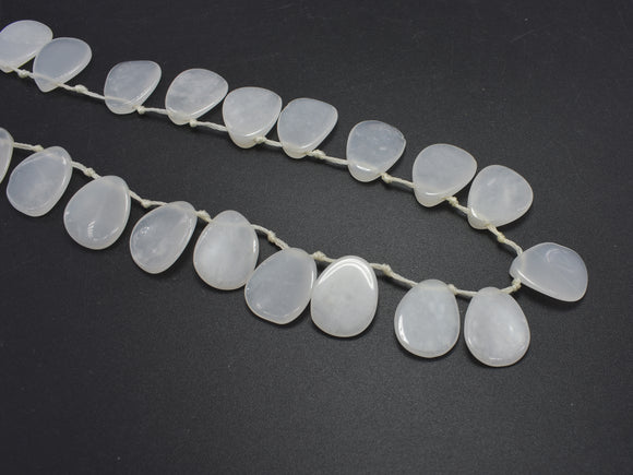 White Jade, 13x17mm Twisted Briolette Beads-BeadBasic