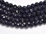 Blue Goldstone 4mm Micro Faceted Round-BeadBasic