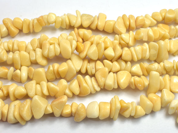 Yellow Jade 7-15mm Chips Beads, 34 Inch-BeadBasic
