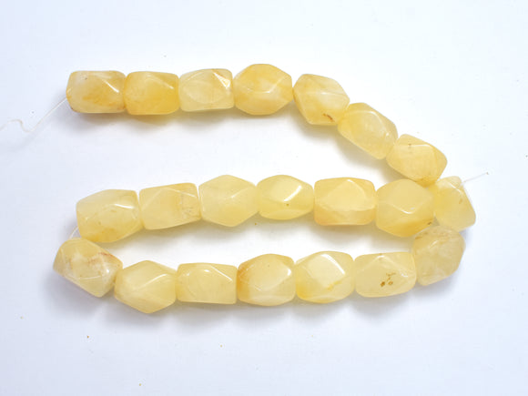 Yellow Jade Beads, 13x18mm Faceted Nugget Beads-BeadBasic