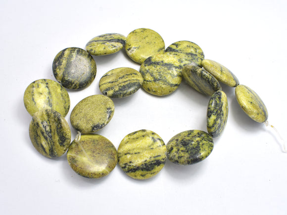 Yellow Turquoise, 25mm Coin Beads-BeadBasic