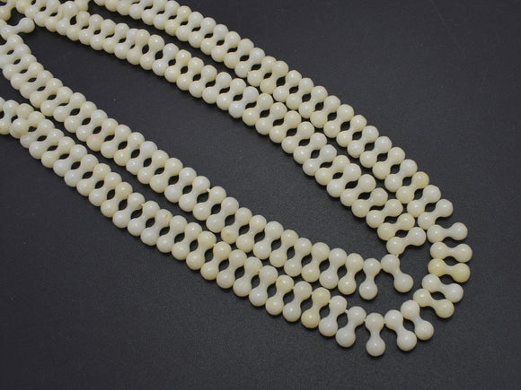 White Coral, 4x9mm Top Drilled Peanut Beads-BeadBasic