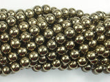 Hematite Beads-Light Gold, 8mm Round Beads