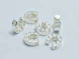 2pcs 925 Sterling Silver Horseshoe Beads, U Shape Beads, 6.5x7mm-BeadBasic