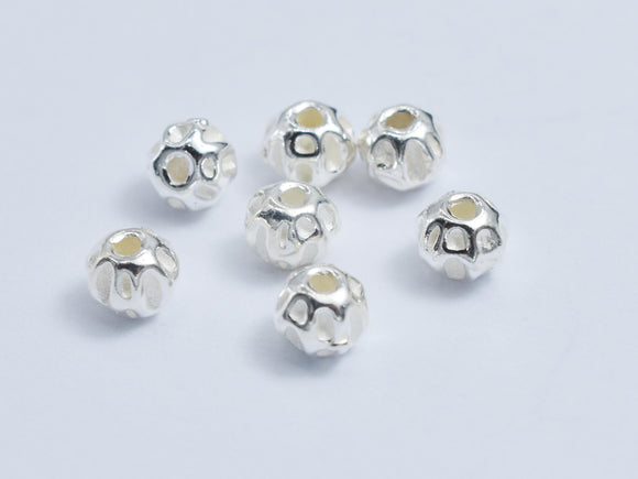 6pcs 925 Sterling Silver Beads, 4mm Round