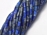 Natural Lapis Lazuli, Approx. 2x4mm, Tube Beads-BeadBasic