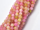 Jade - Pink & Yellow, 4mm (4.5mm) Round-BeadBasic