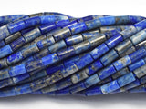 Natural Lapis Lazuli, Approx. 2x4mm, Tube Beads-BeadBasic