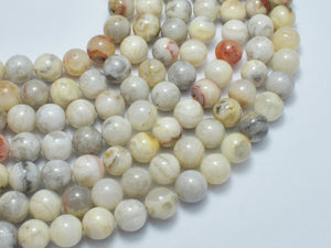 White Crazy Lace Agate 8mm Round Beads, 14.5 Inch-BeadBasic