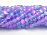 Selenite - Purple & Blue, 6mm (6.5mm) Round-BeadBasic