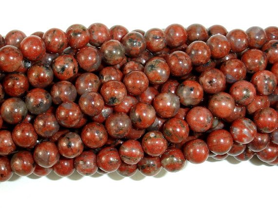 Red Sesame Jasper Beads, 6mm (6.7mm) Round Beads-BeadBasic