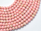 Shell Howlite-Pink, with Trochus Shell, 6mm (6.5mm)-BeadBasic