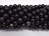 Banded Agate, Striped Agate, Black, 8mm Round-BeadBasic